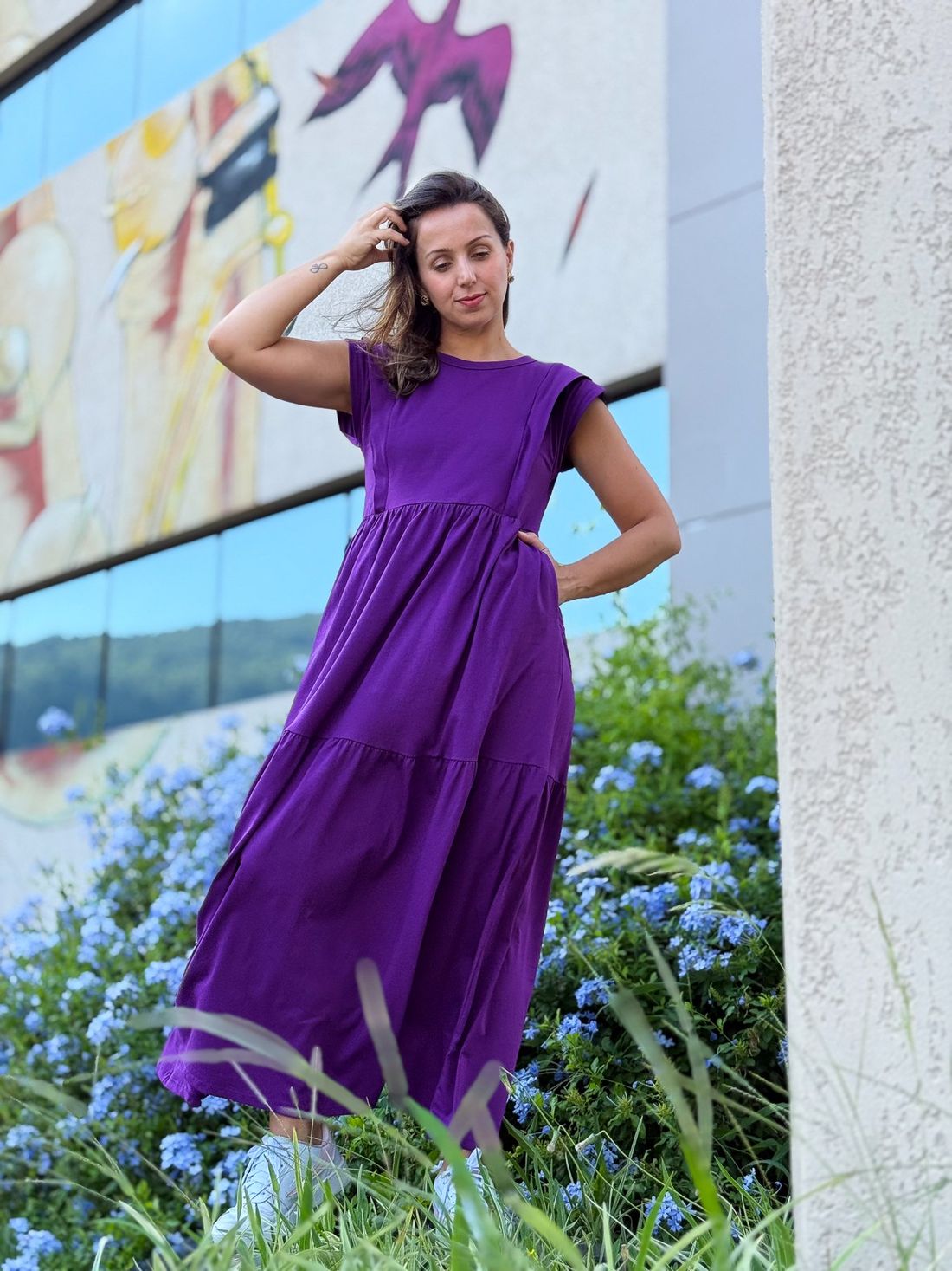Vestido de amamentação Muscle tee - Roxo Vestido de amamentação Muscle tee - Roxo