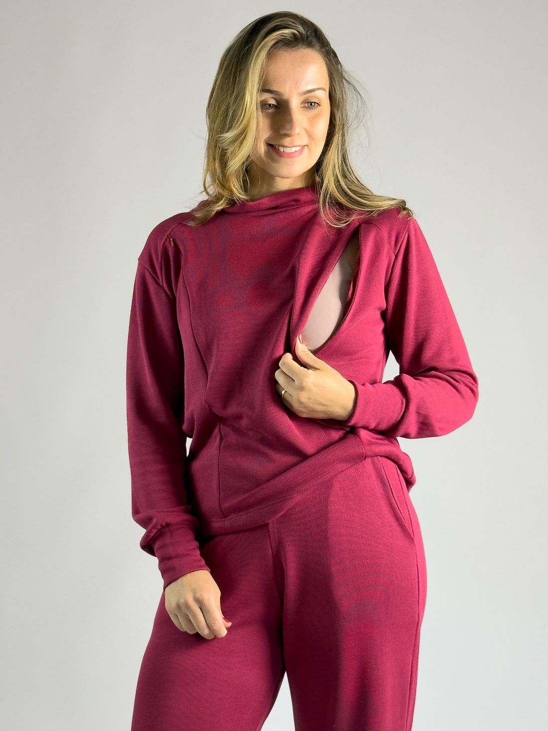 Conjunto amamentação Isadora - Bordô Conjunto amamentação Isadora - Bordô