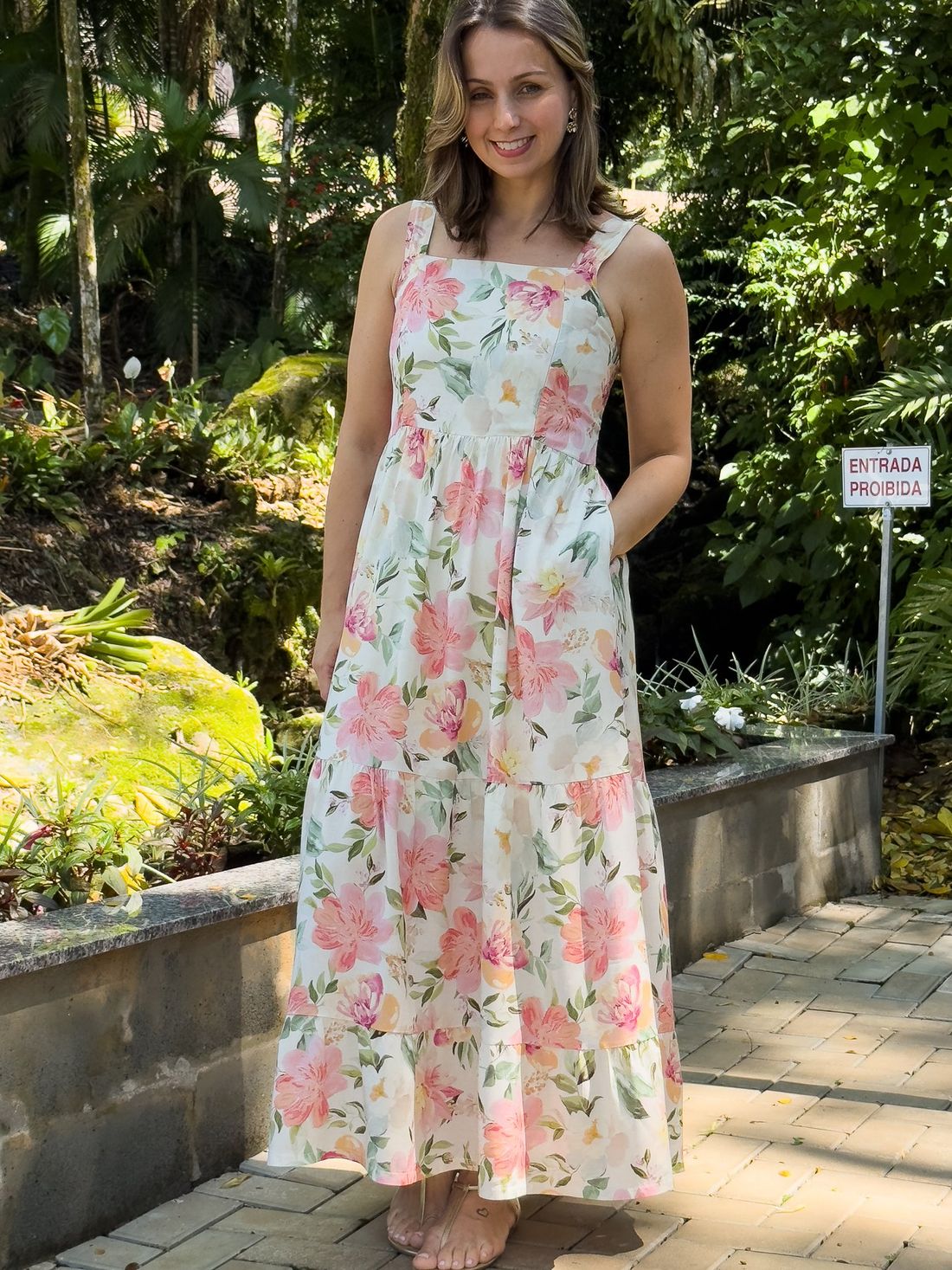 Vestido de amamentação - Jardim Vestido de amamentação - Jardim