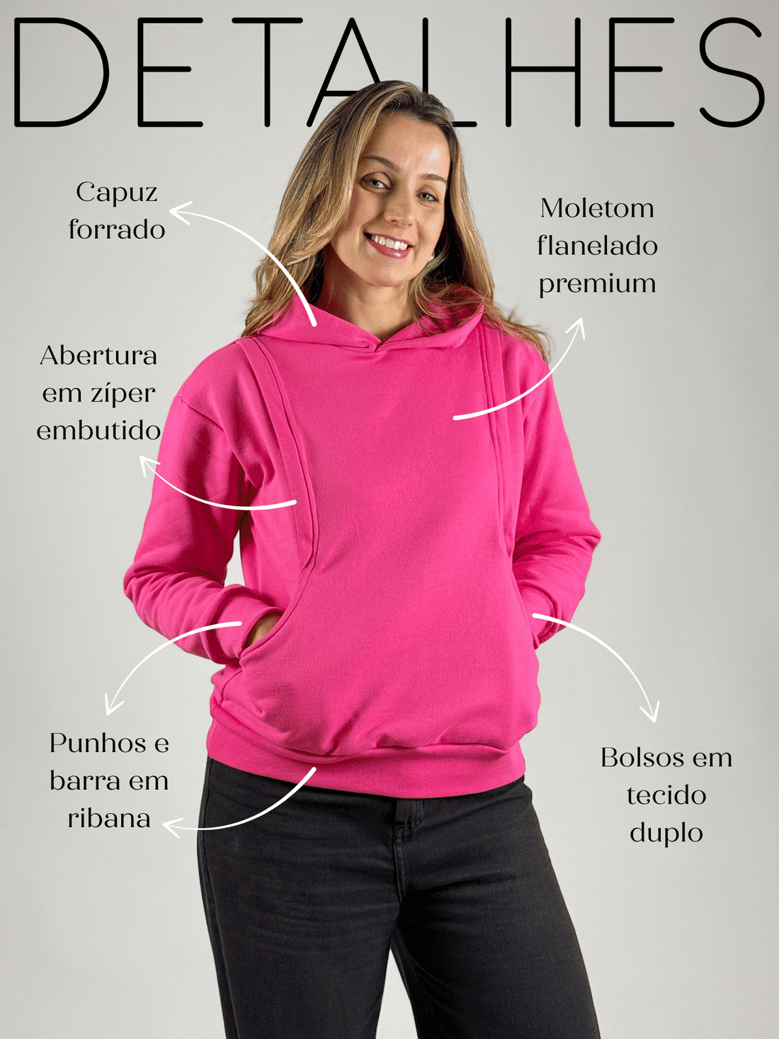 Moletom de amamentação - Pink Moletom de amamentação - Pink