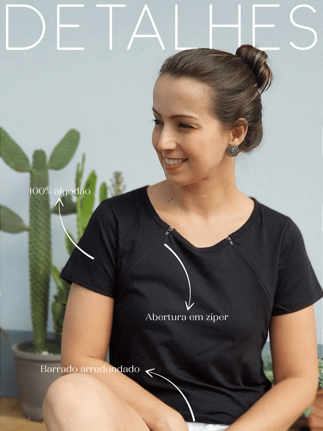 Camiseta De Amamentação Lisa - Preta Camiseta De Amamentação Lisa - Preta