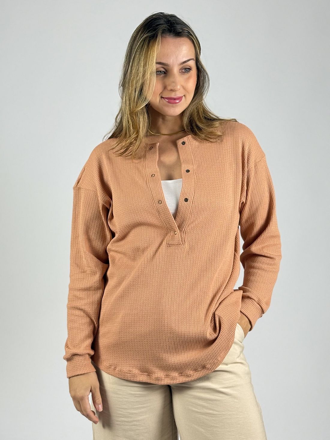 Blusa de amamentação Catarina - Rosa Pêssego Blusa de amamentação Catarina - Rosa Pêssego
