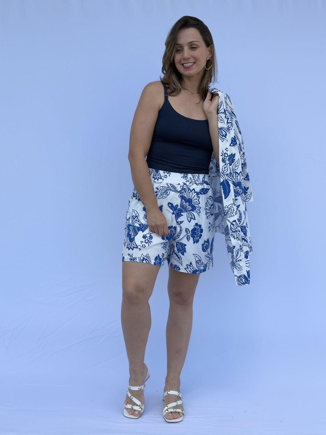 Conjunto - Kimono e short floral azul Conjunto - Kimono e short floral azul
