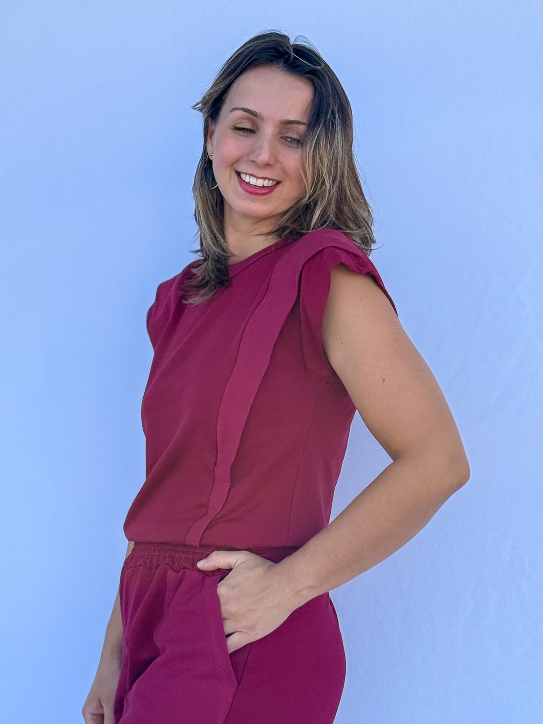 Conjunto amamentação muscle tee - Bordô Conjunto amamentação muscle tee - Bordô