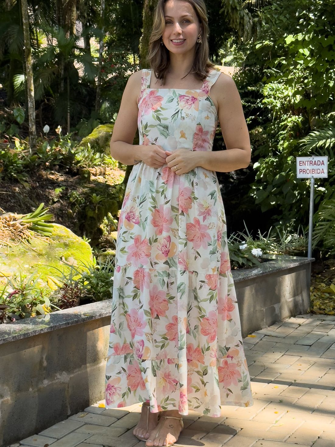 Vestido de amamentação - Jardim Vestido de amamentação - Jardim