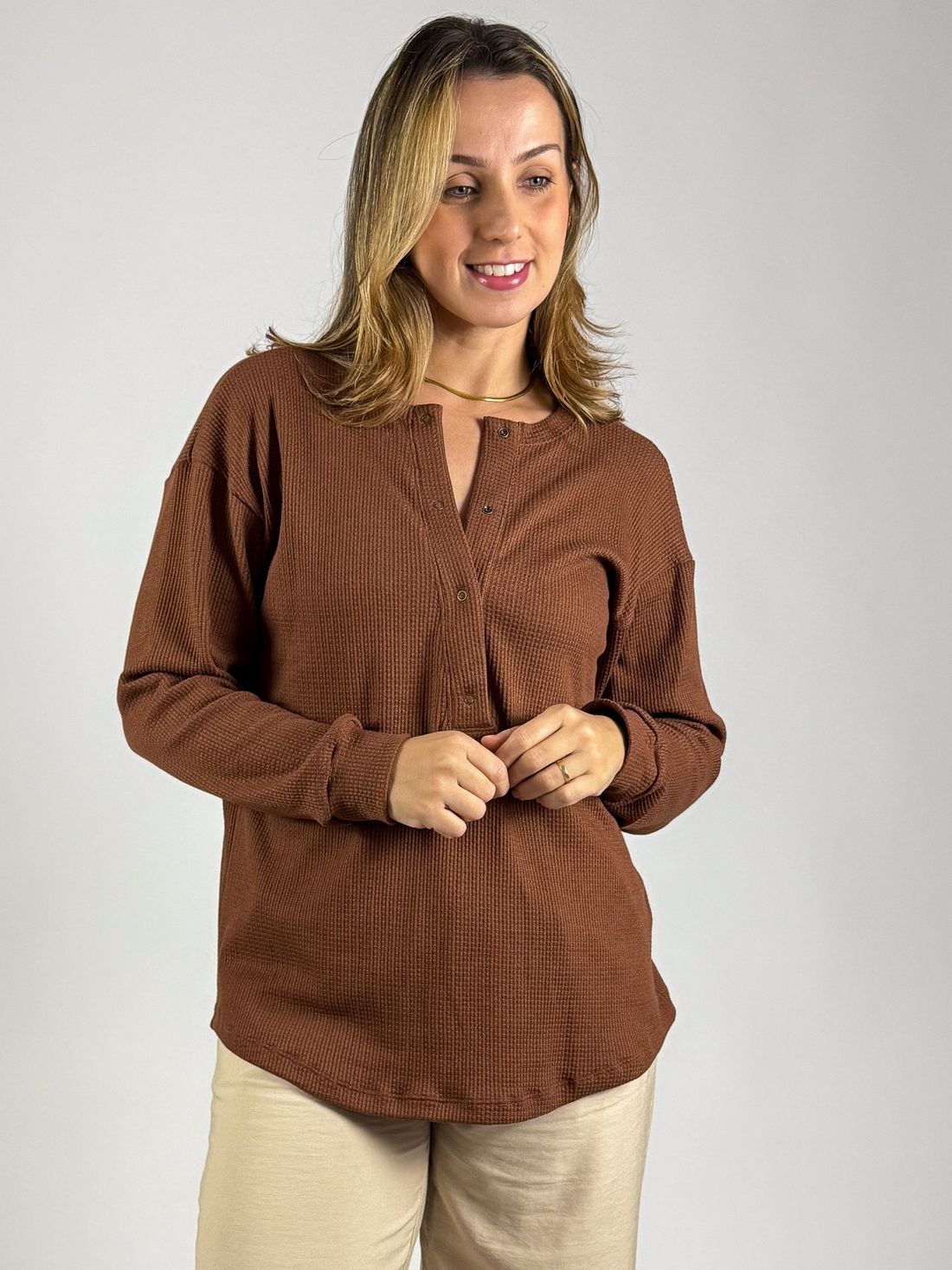 Blusa de amamentação Catarina - Marrom Blusa de amamentação Catarina - Marrom