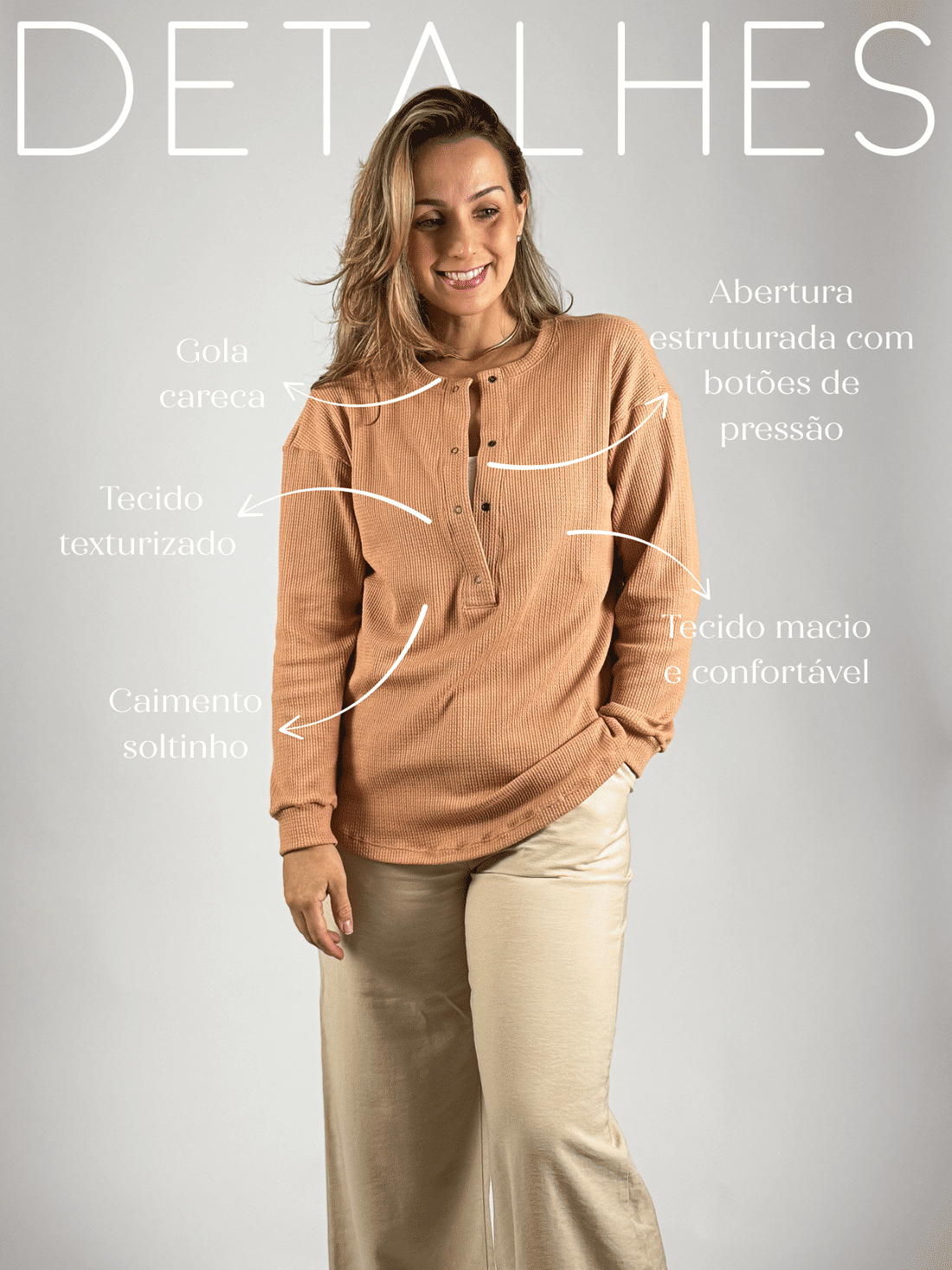 Blusa de amamentação Catarina - Rosa Pêssego Blusa de amamentação Catarina - Rosa Pêssego