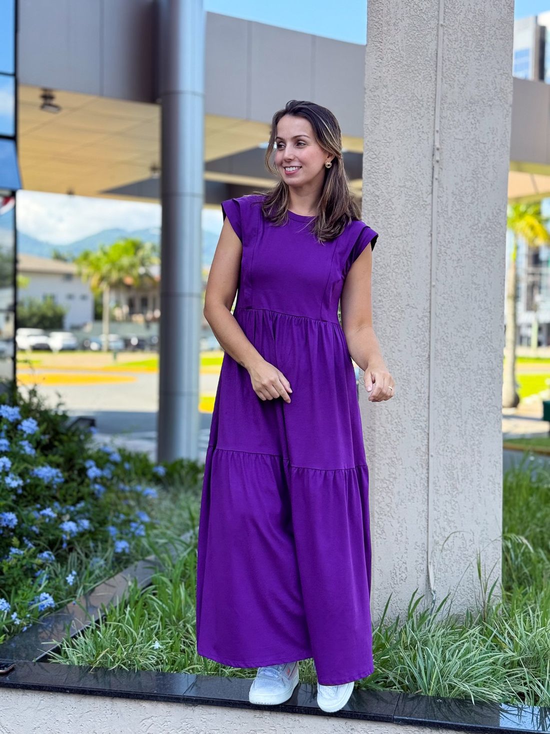 Vestido de amamentação Muscle tee - Roxo Vestido de amamentação Muscle tee - Roxo