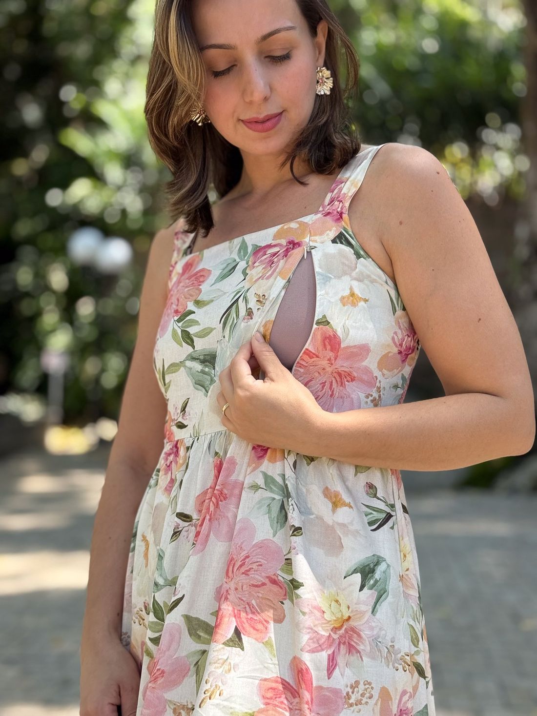 Vestido de amamentação - Jardim Vestido de amamentação - Jardim