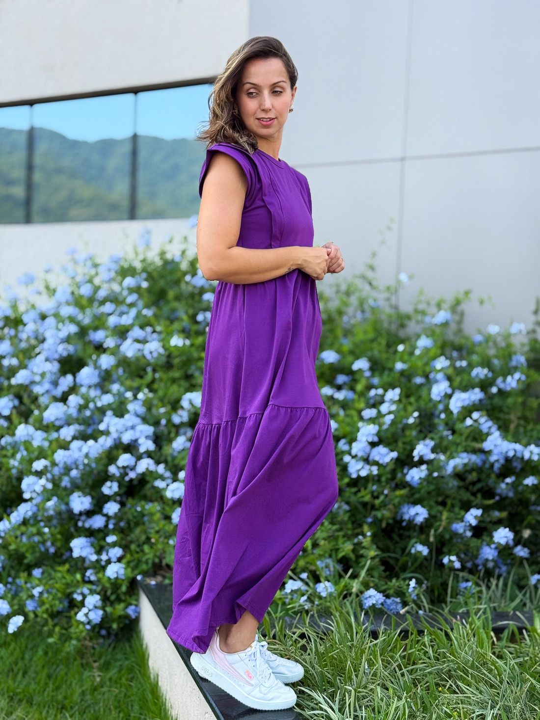 Vestido de amamentação Muscle tee - Roxo Vestido de amamentação Muscle tee - Roxo