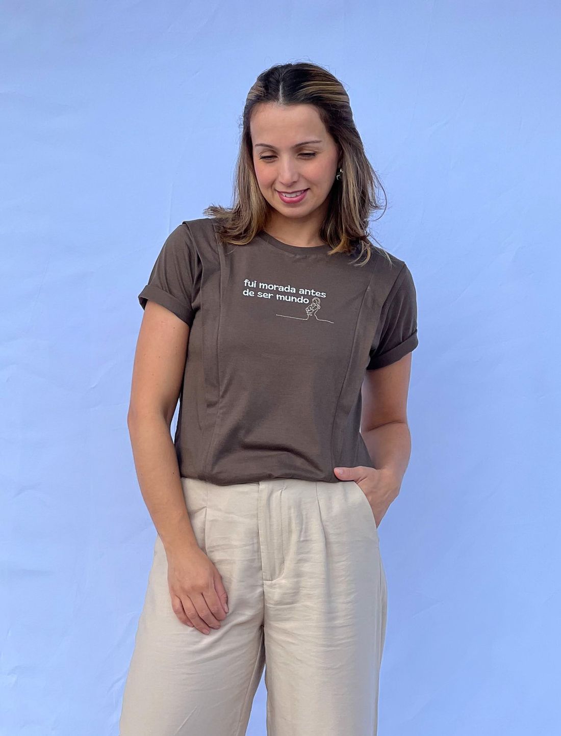 Camiseta - Morada (não possui abertura para amamentação) Camiseta - Morada (não possui abertura para amamentação)