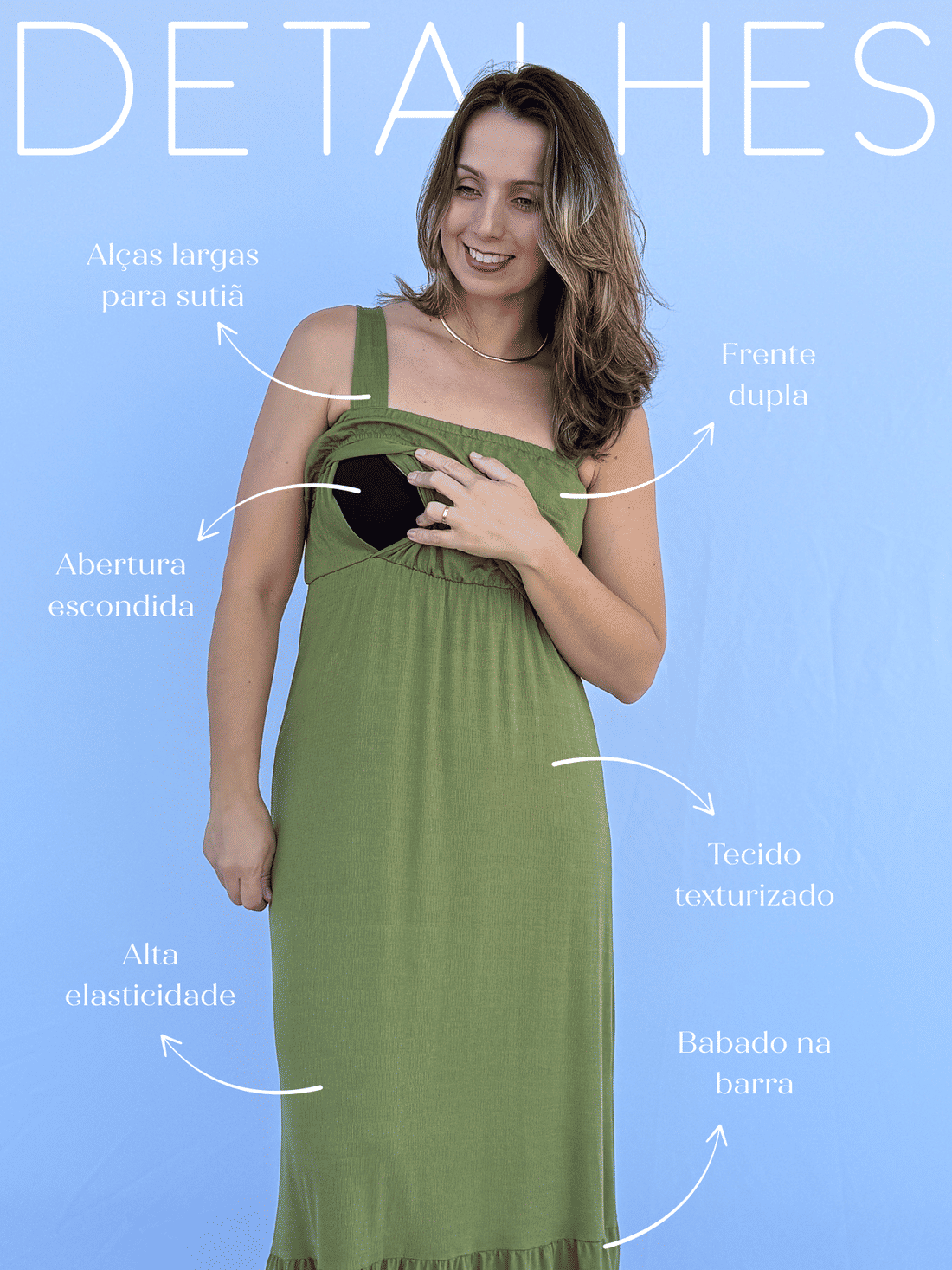 Vestido de Amamentação Lorena - Verde Vestido de Amamentação Lorena - Verde