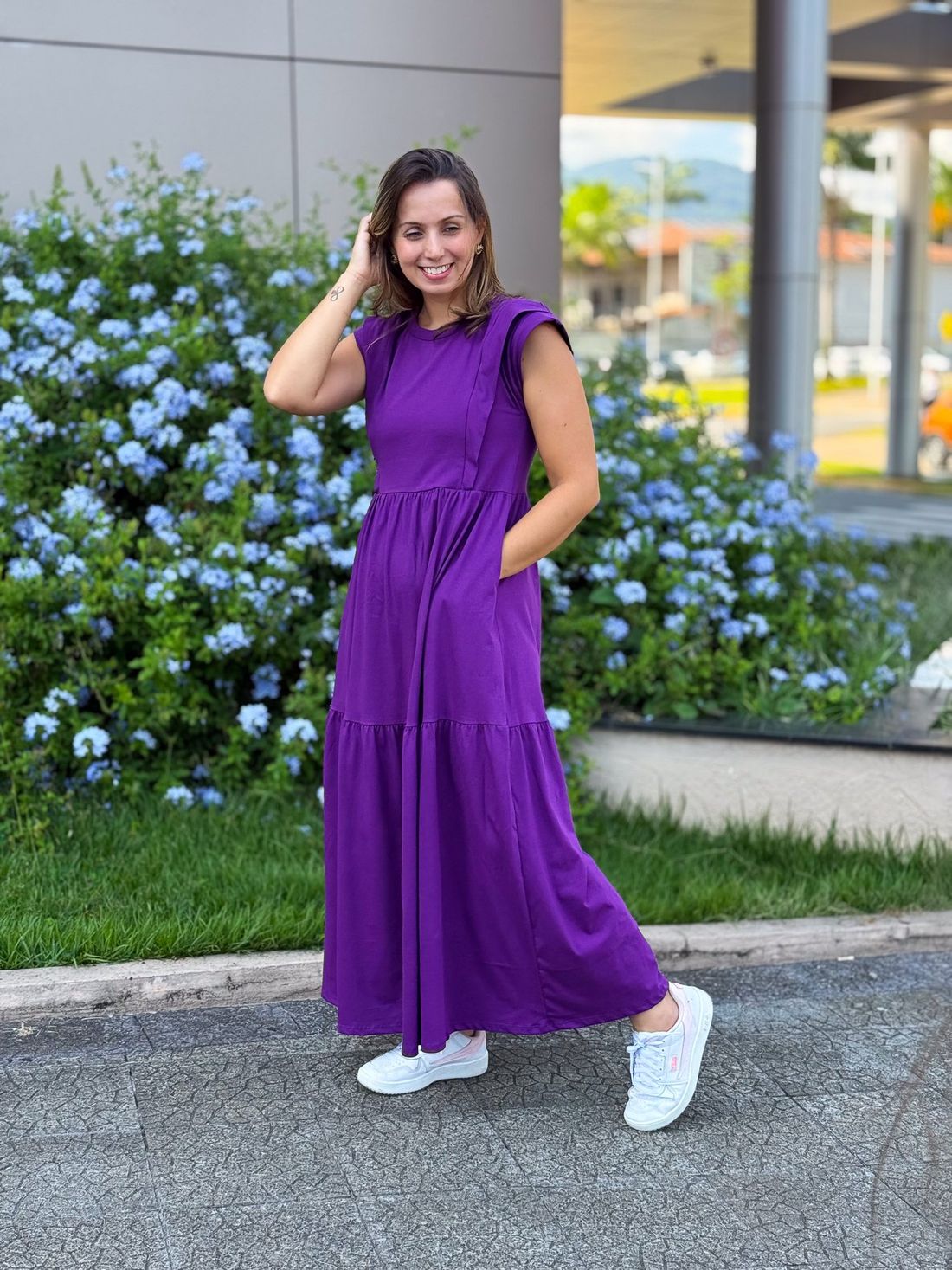 Vestido de amamentação Muscle tee - Roxo Vestido de amamentação Muscle tee - Roxo