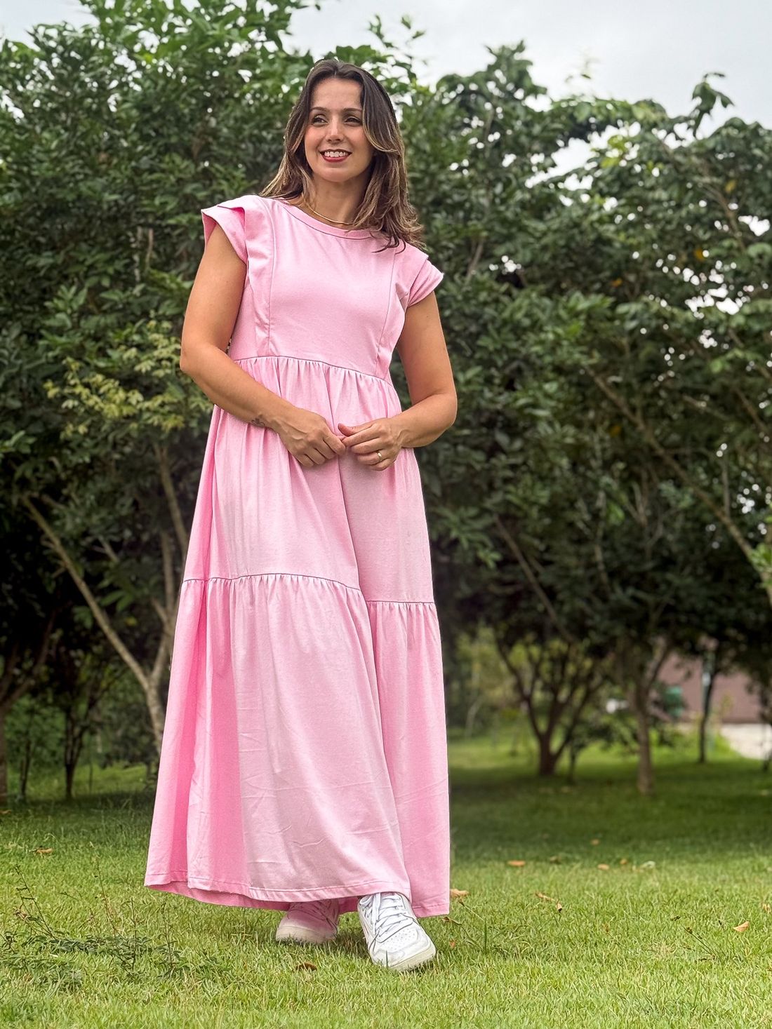 Vestido de amamentação Muscle tee - Rosa bebê Vestido de amamentação Muscle tee - Rosa bebê