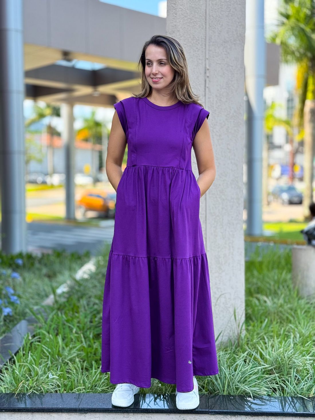 Vestido de amamentação Muscle tee - Roxo Vestido de amamentação Muscle tee - Roxo