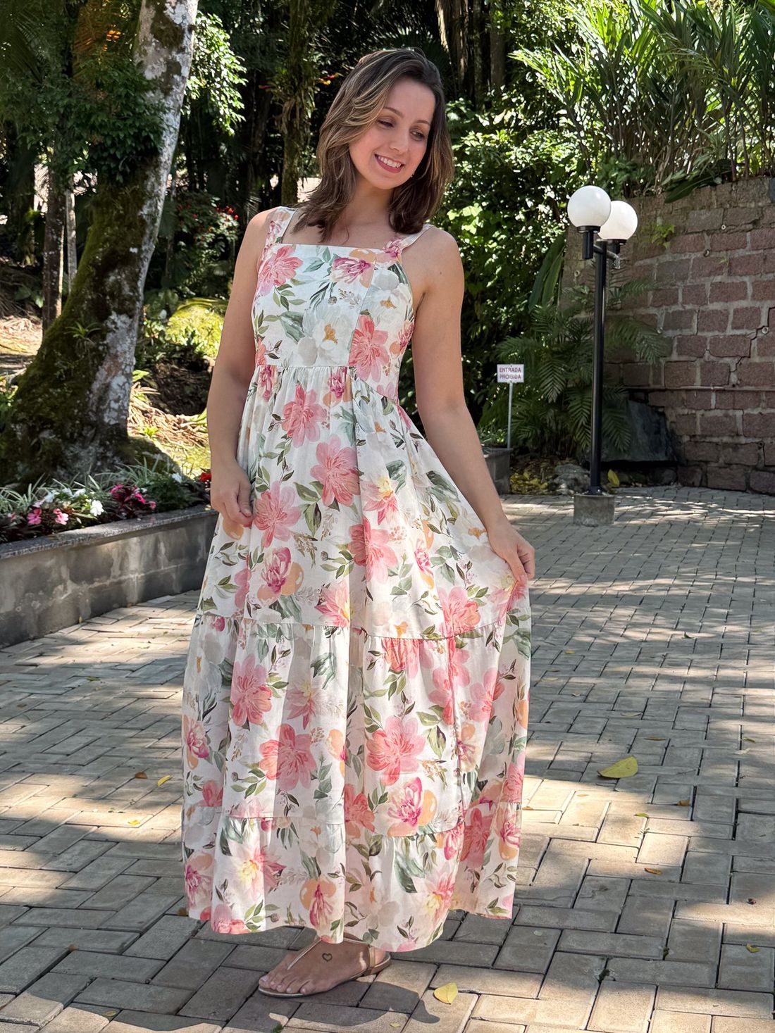 Vestido de amamentação - Jardim Vestido de amamentação - Jardim