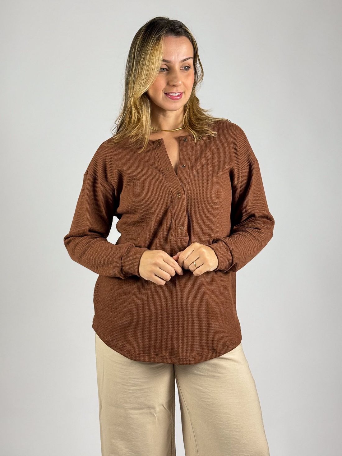 Blusa de amamentação Catarina - Marrom Blusa de amamentação Catarina - Marrom