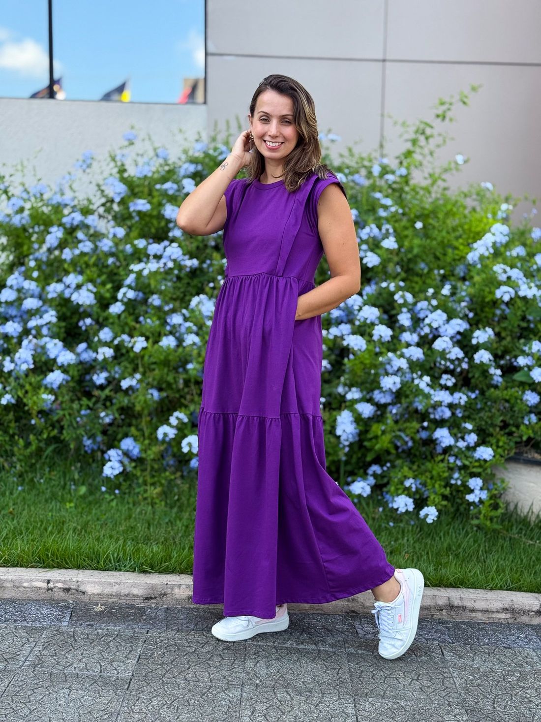 Vestido de amamentação Muscle tee - Roxo Vestido de amamentação Muscle tee - Roxo