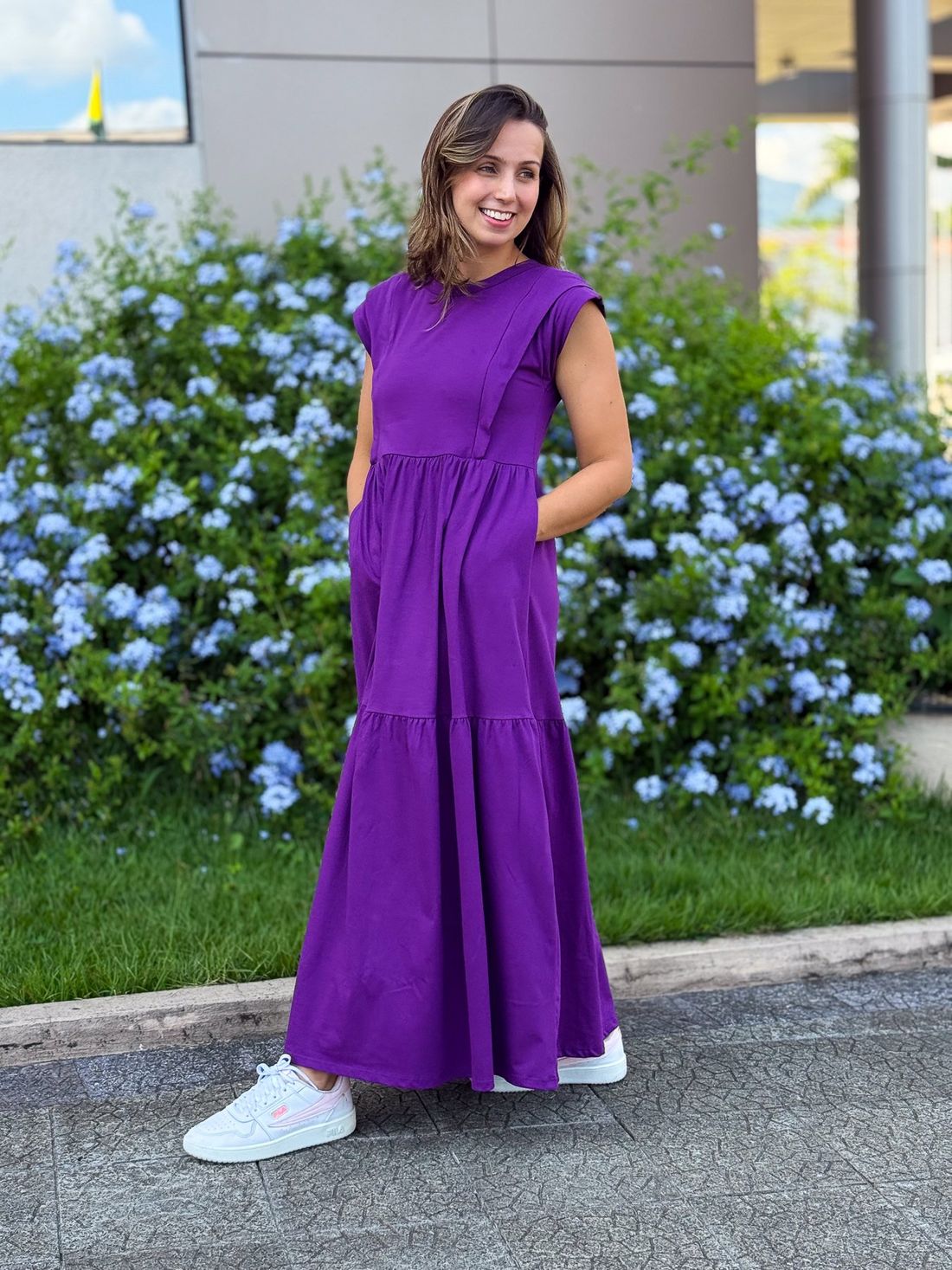Vestido de amamentação Muscle tee - Roxo Vestido de amamentação Muscle tee - Roxo