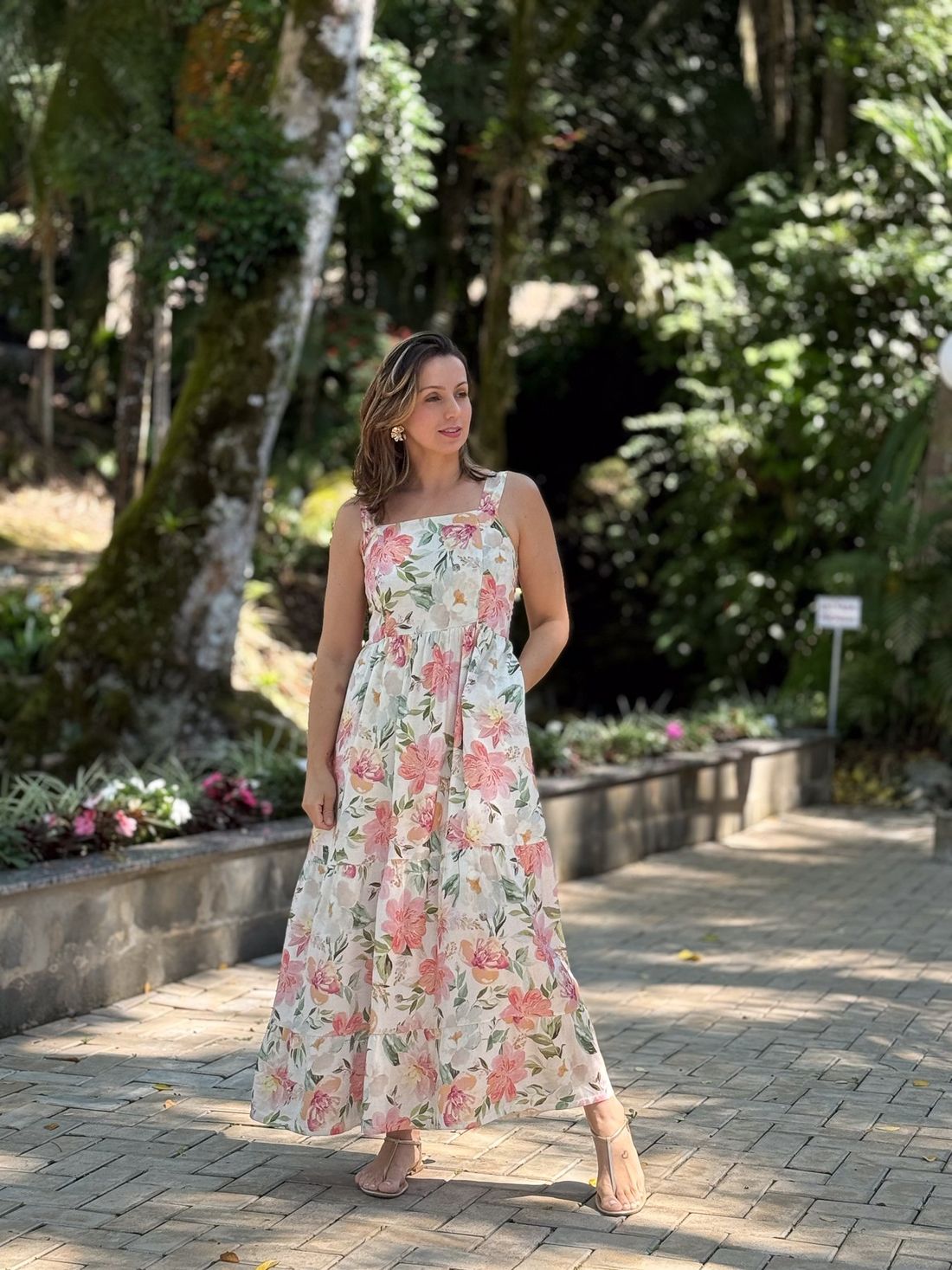 Vestido de amamentação - Jardim Vestido de amamentação - Jardim