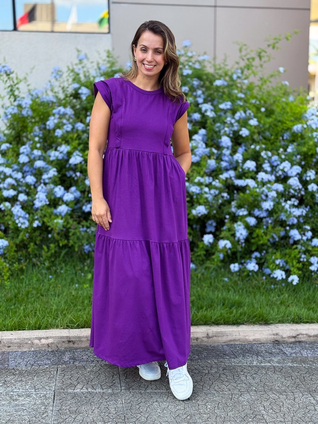 Vestido de amamentação Muscle tee - Roxo Vestido de amamentação Muscle tee - Roxo