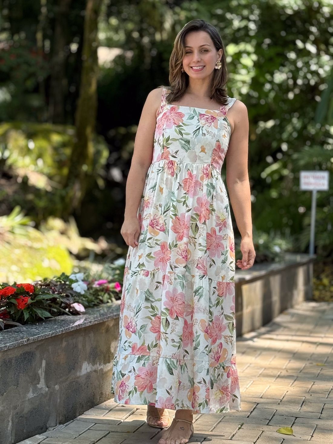 Vestido de amamentação - Jardim Vestido de amamentação - Jardim