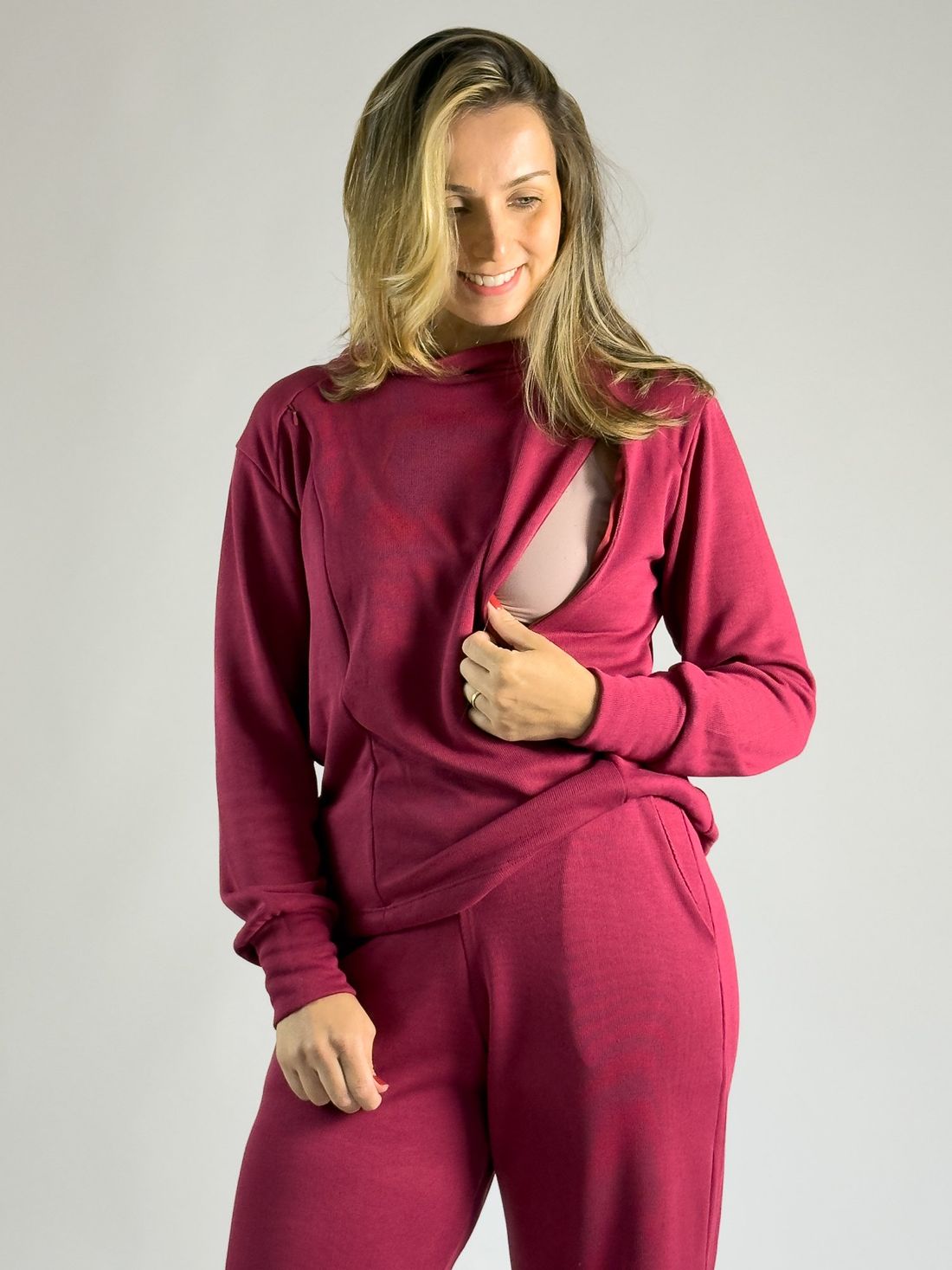 Conjunto amamentação Isadora - Bordô Conjunto amamentação Isadora - Bordô
