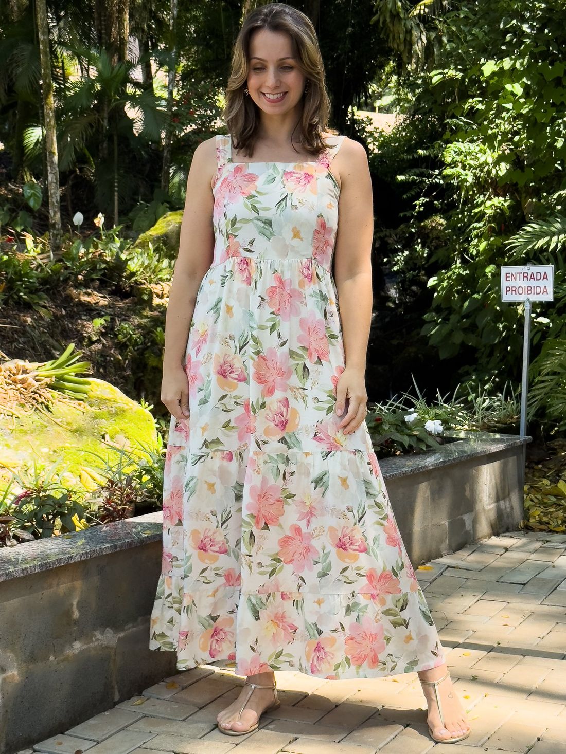 Vestido de amamentação - Jardim Vestido de amamentação - Jardim