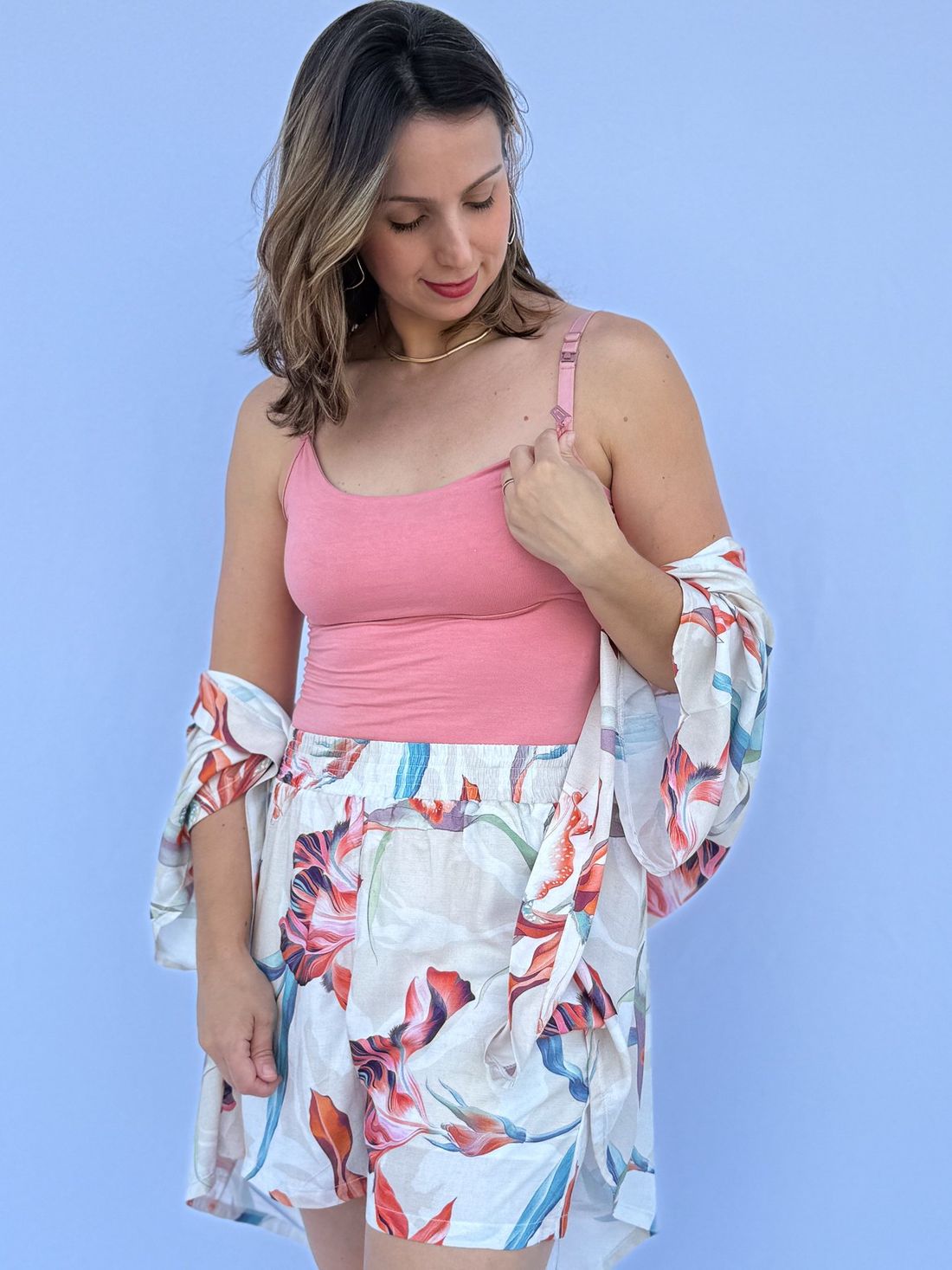 Conjunto - Kimono e short floral color Conjunto - Kimono e short floral color