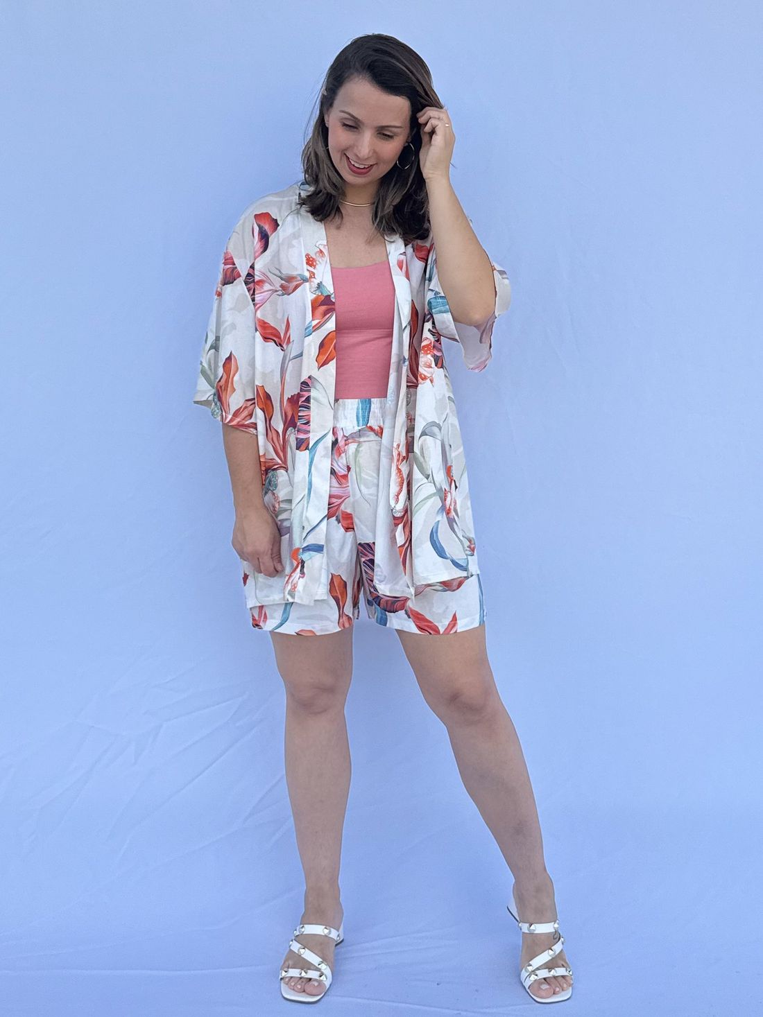 Conjunto - Kimono e short floral color Conjunto - Kimono e short floral color