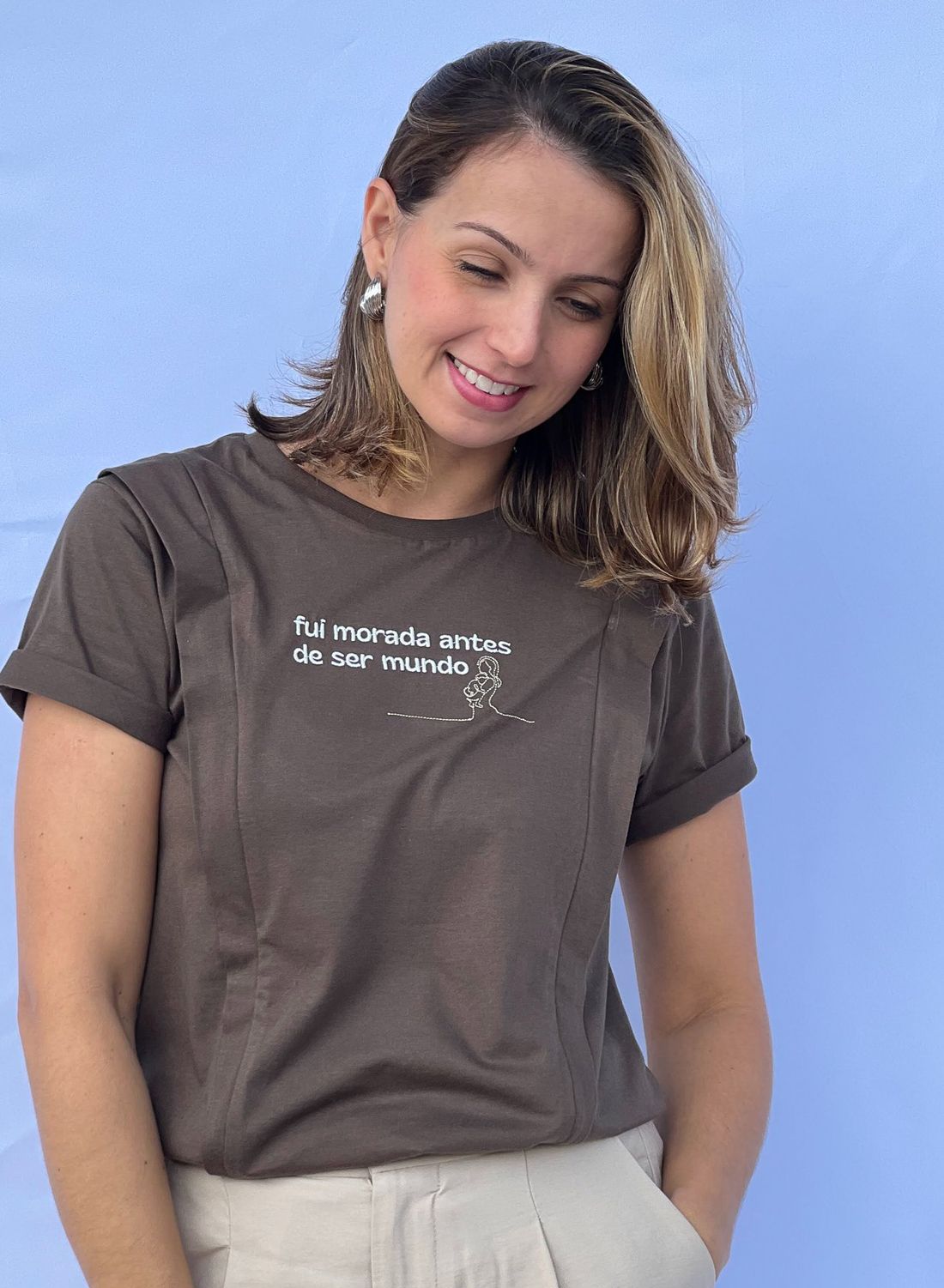Camiseta - Morada (não possui abertura para amamentação) Camiseta - Morada (não possui abertura para amamentação)