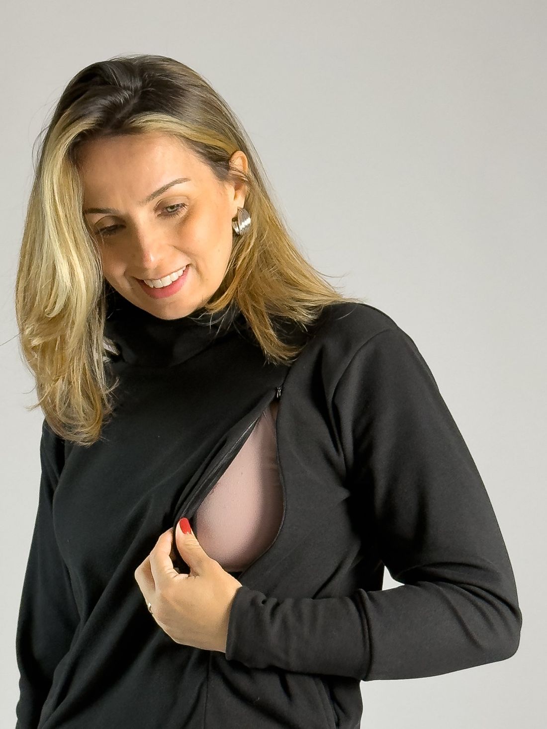 Blusa de amamentação Alice - Preta Blusa de amamentação Alice - Preta