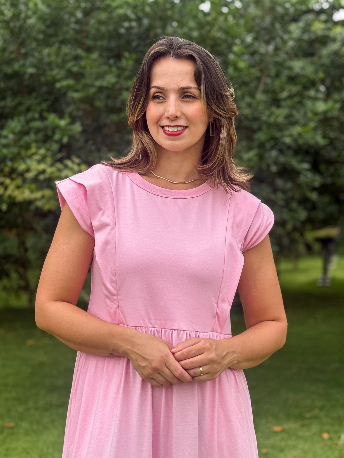 Vestido de amamentação Muscle tee - Rosa bebê Vestido de amamentação Muscle tee - Rosa bebê