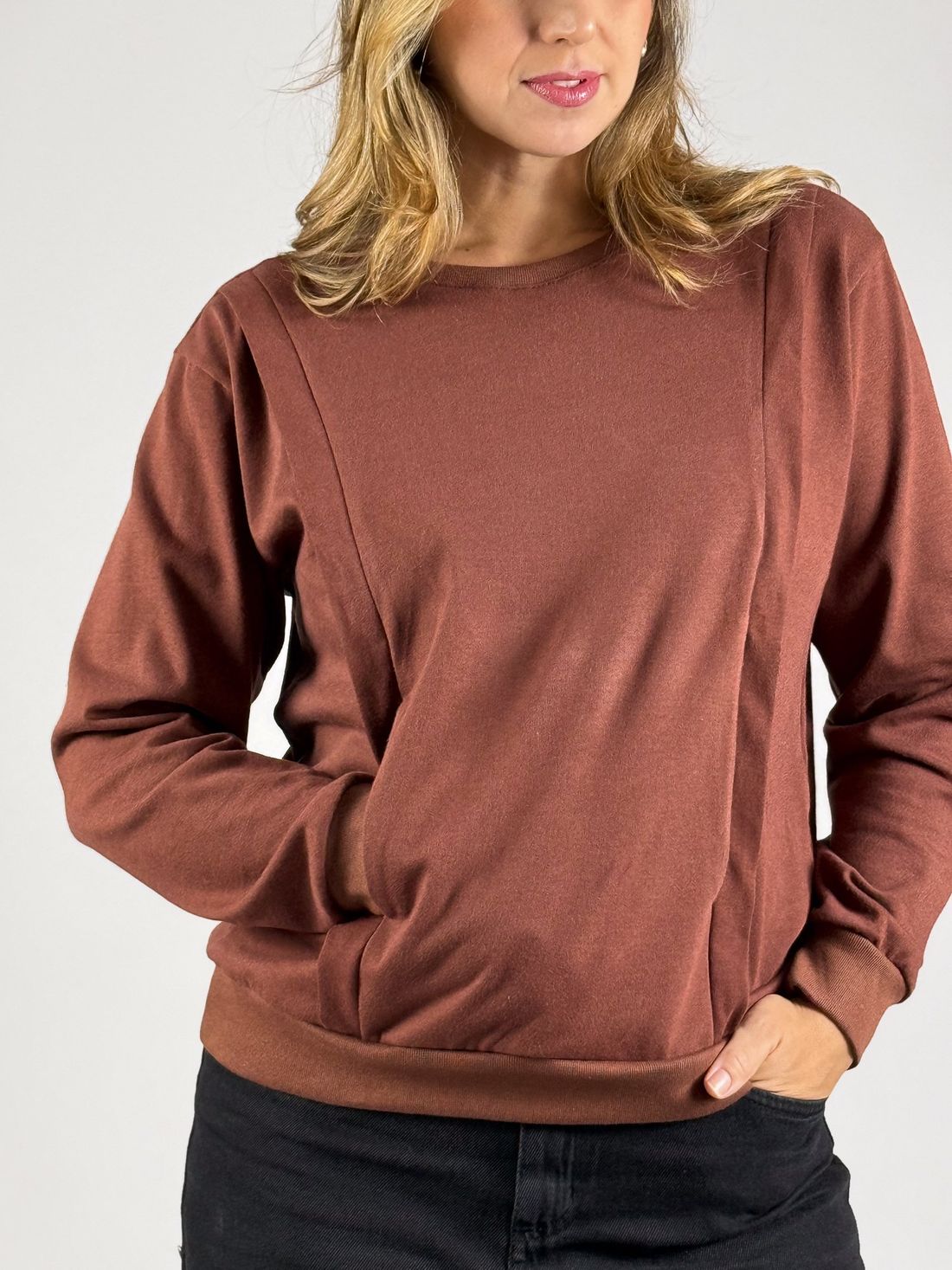 Blusa de amamentação Olívia - Marrom Blusa de amamentação Olívia - Marrom
