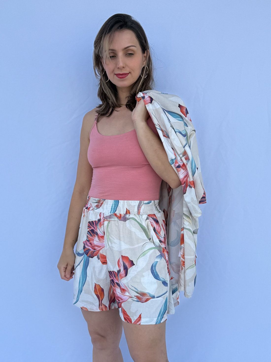 Conjunto - Kimono e short floral color Conjunto - Kimono e short floral color