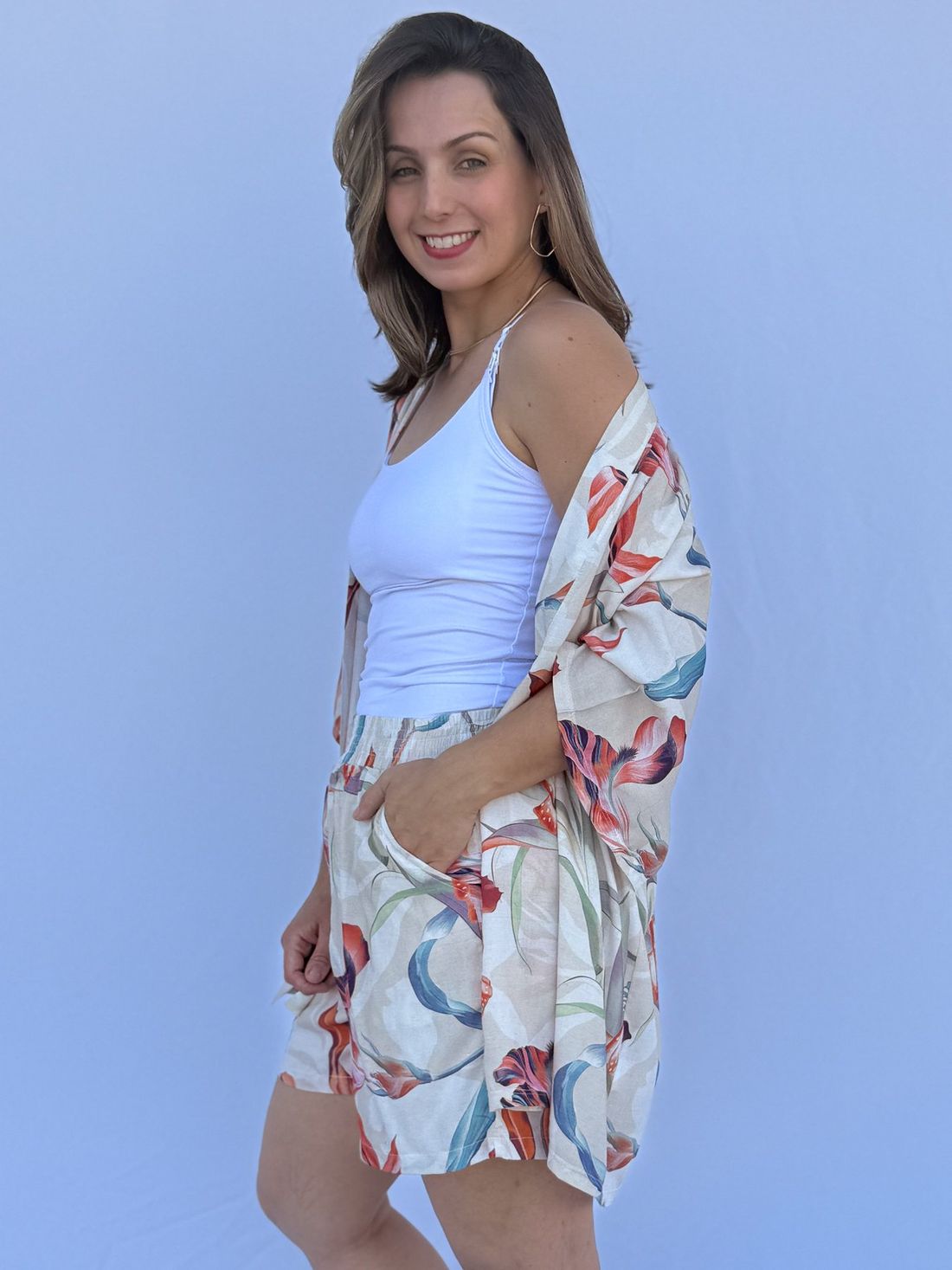 Conjunto - Kimono e short floral color Conjunto - Kimono e short floral color