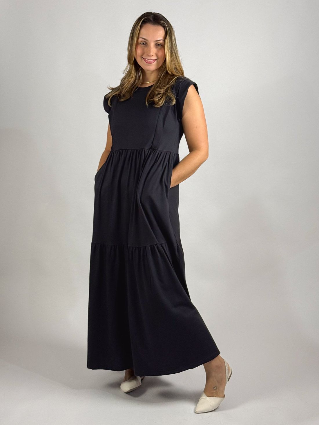 Vestido de amamentação Muscle tee - Preto Vestido de amamentação Muscle tee - Preto