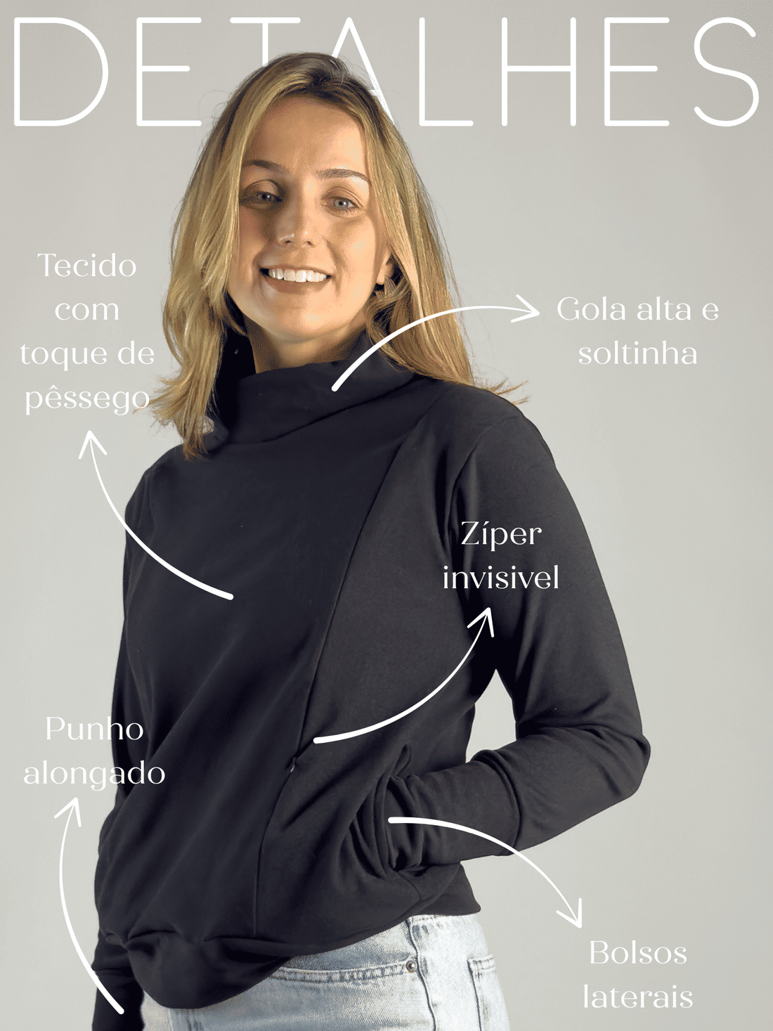 Blusa de amamentação Alice - Preta Blusa de amamentação Alice - Preta