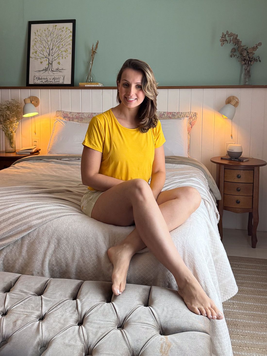 Blusa pijama de amamentação verão - Amarela Blusa pijama de amamentação verão - Amarela