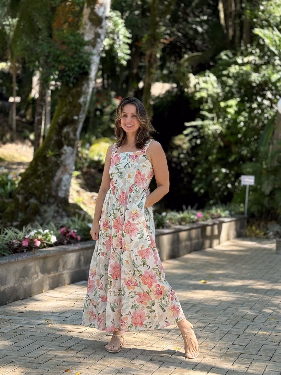 Vestido de amamentação - Jardim Vestido de amamentação - Jardim