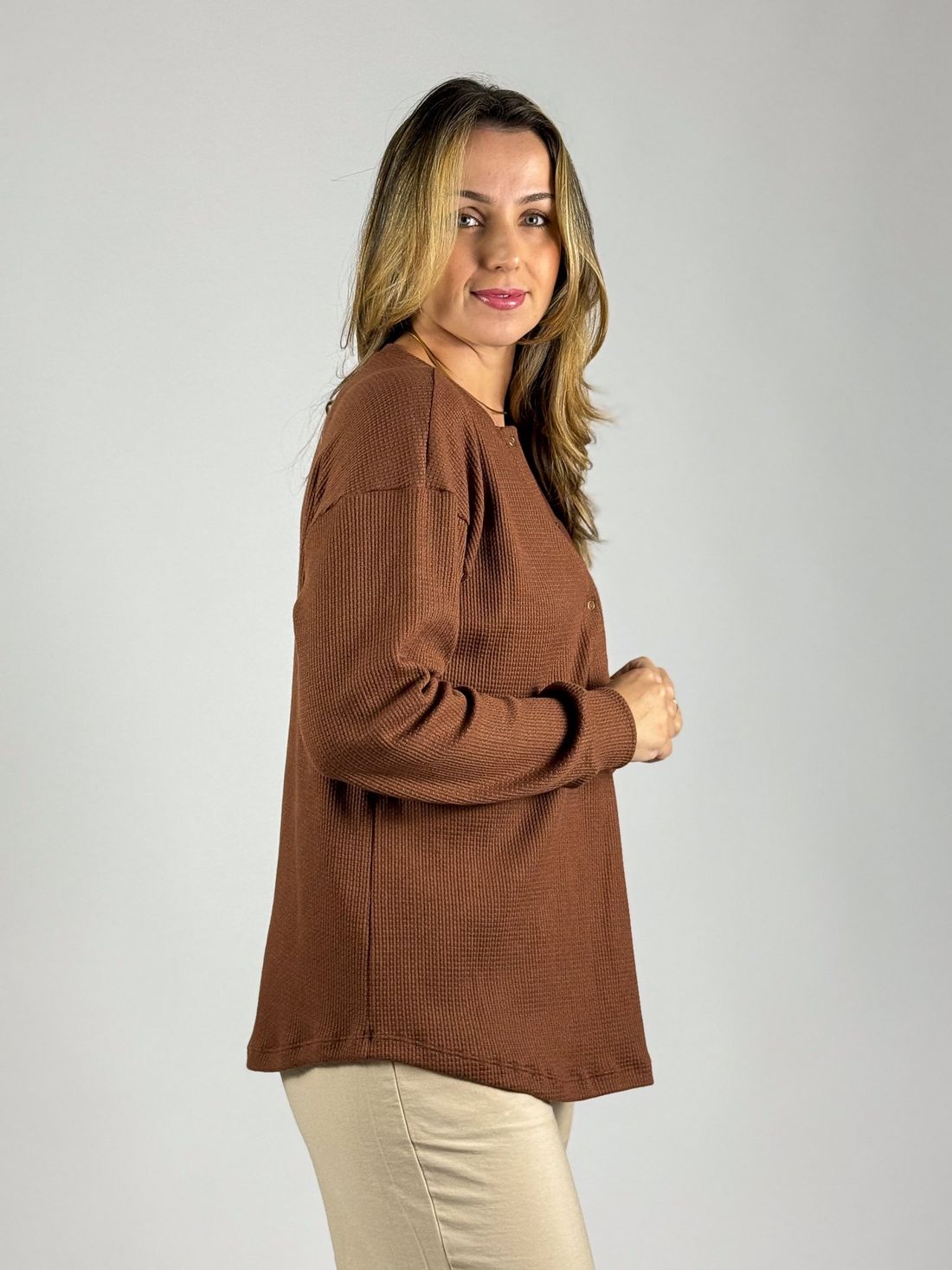 Blusa de amamentação Catarina - Marrom Blusa de amamentação Catarina - Marrom