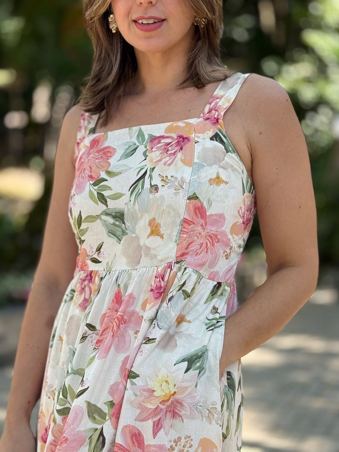 Vestido de amamentação - Jardim Vestido de amamentação - Jardim