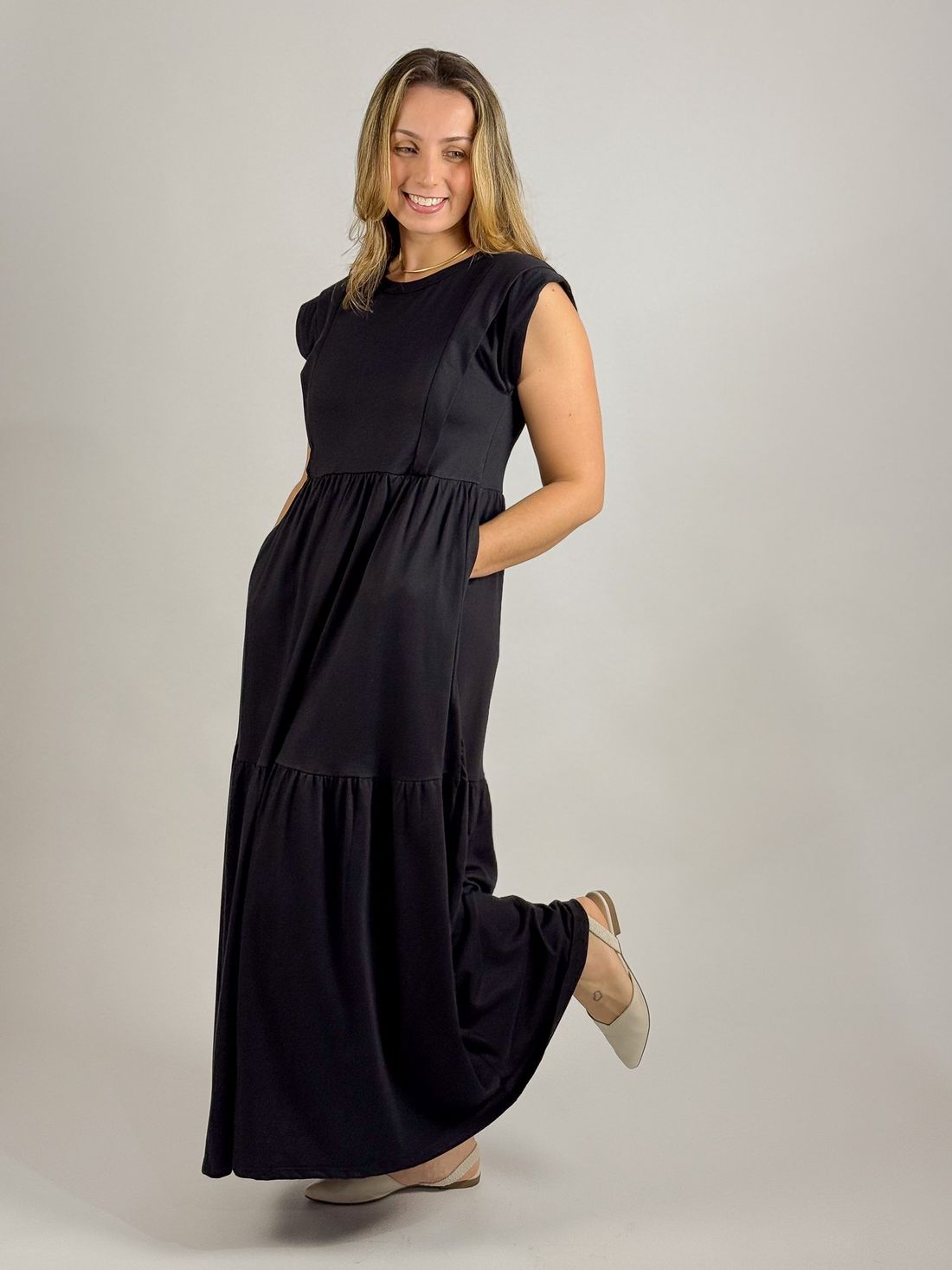 Vestido de amamentação Muscle tee - Preto Vestido de amamentação Muscle tee - Preto