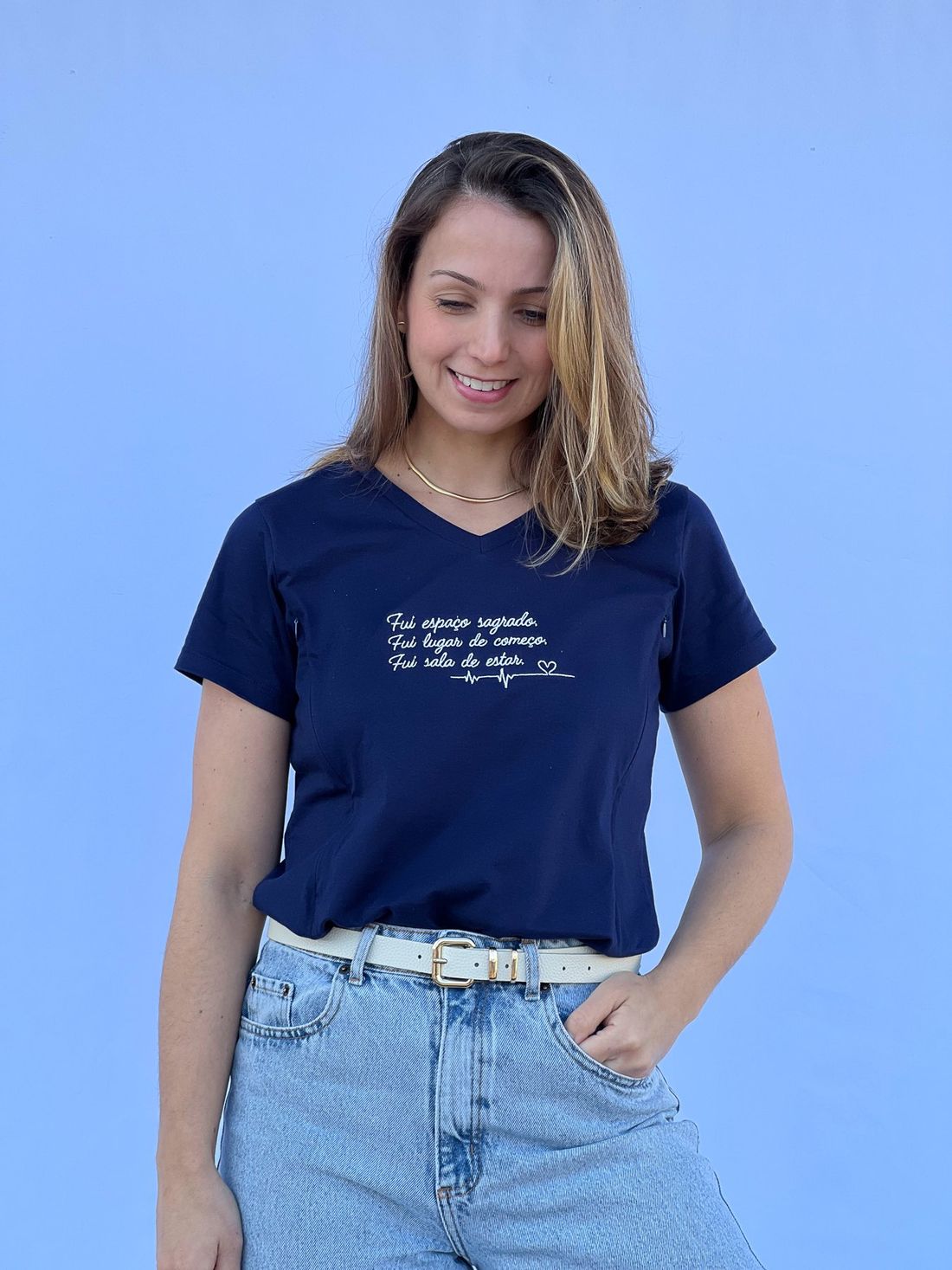 Camiseta de amamentação baby look - Espaço sagrado Camiseta de amamentação baby look - Espaço sagrado