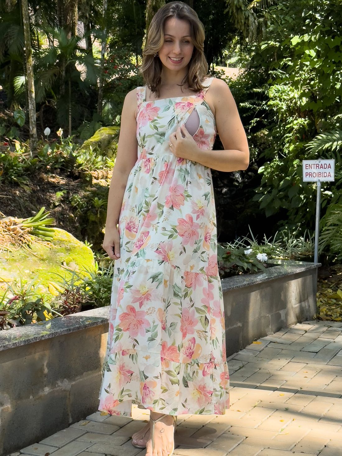 Vestido de amamentação - Jardim Vestido de amamentação - Jardim