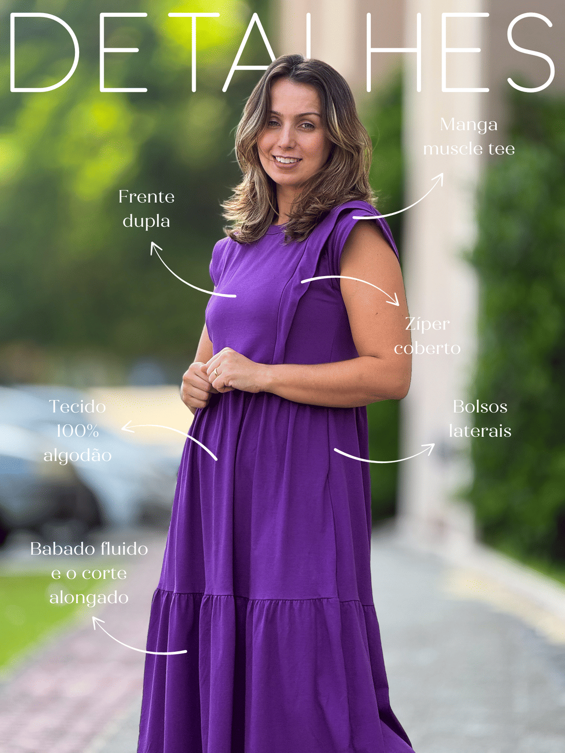 Vestido de amamentação Muscle tee - Roxo Vestido de amamentação Muscle tee - Roxo