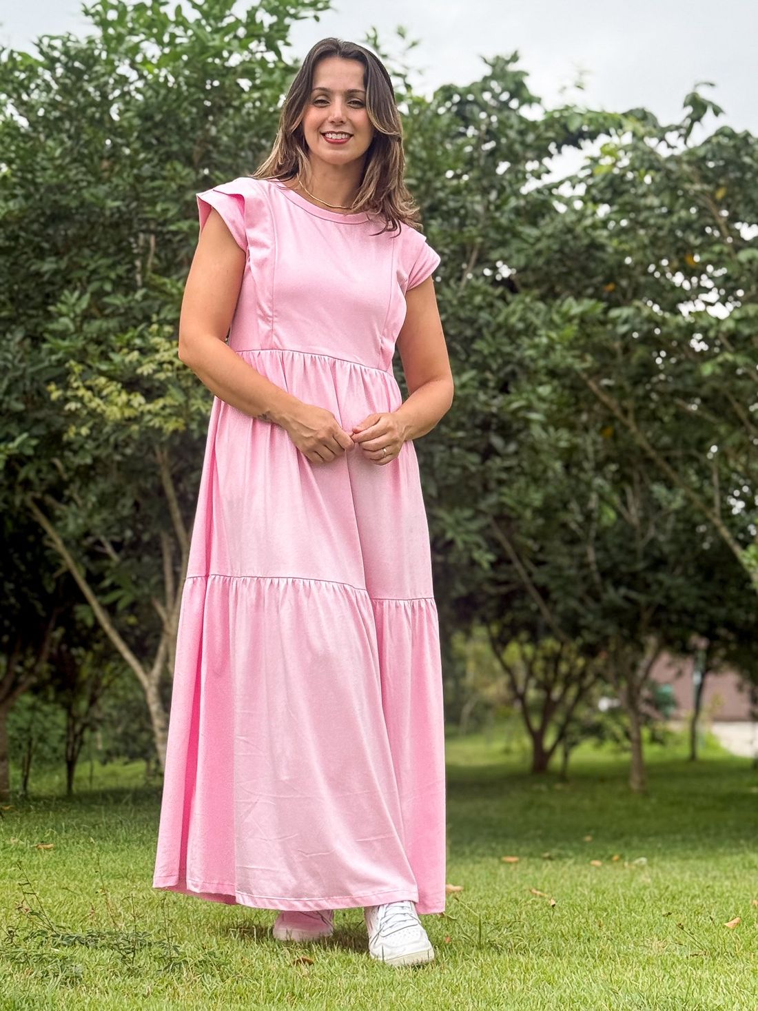 Vestido de amamentação Muscle tee - Rosa bebê Vestido de amamentação Muscle tee - Rosa bebê