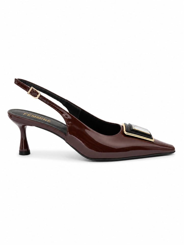 SLINGBACK KITEN HEELS KARDASHIAN marrom SLINGBACK KITEN HEELS KARDASHIAN marrom