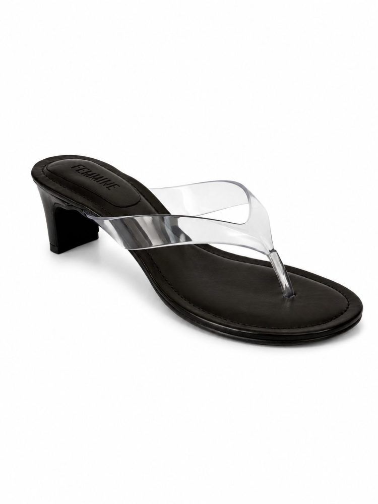 Tamanco Salto Kitten Heels Isis Tira Vinil Preto Tamanco Salto Kitten Heels Isis Tira Vinil Preto