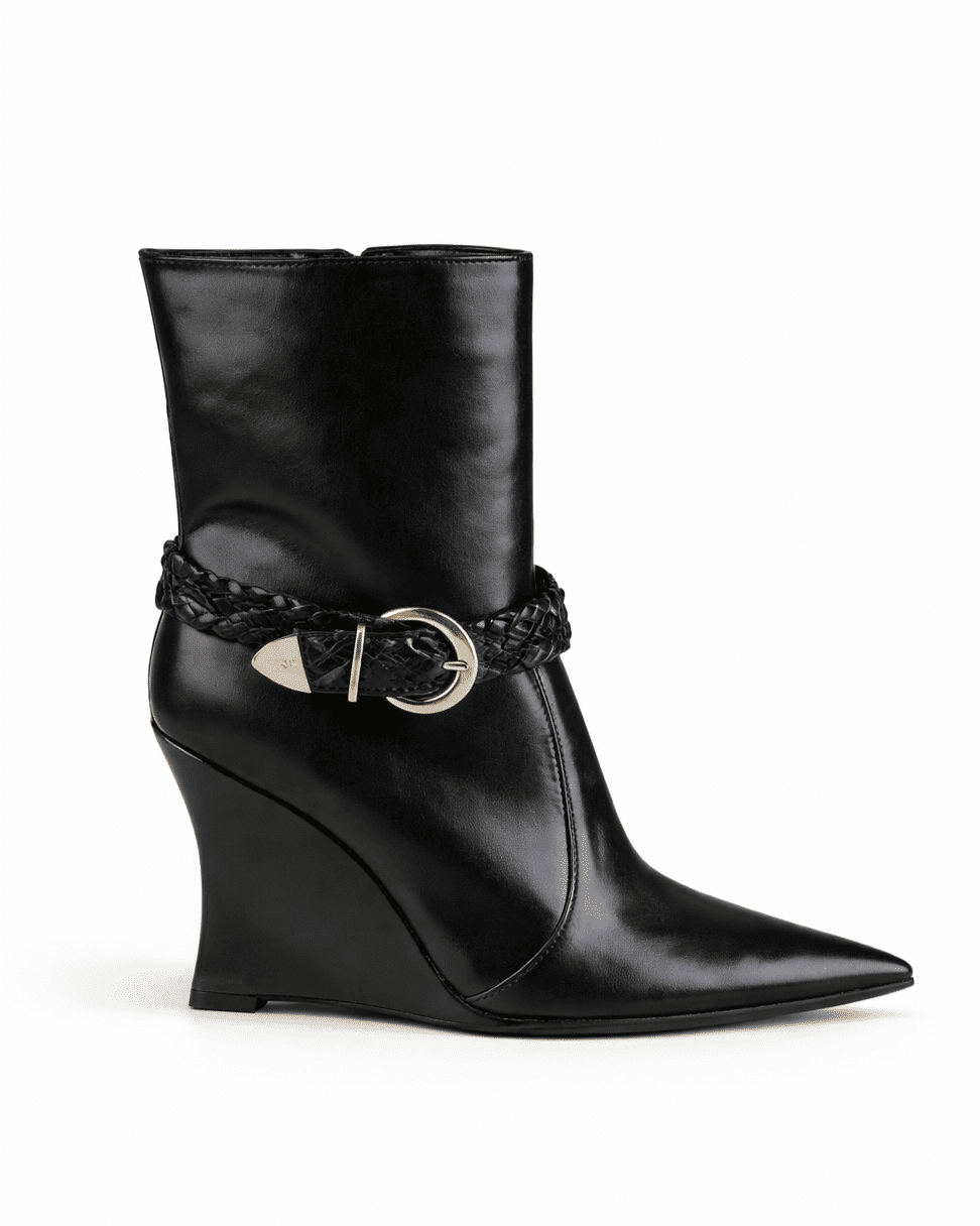 Bota Salto Wedge Fivela Cano Curto Roberta Bota Salto Wedge Fivela Cano Curto Roberta